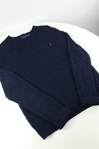 Ralph Lauren kabeltrui met ronde hals - XL