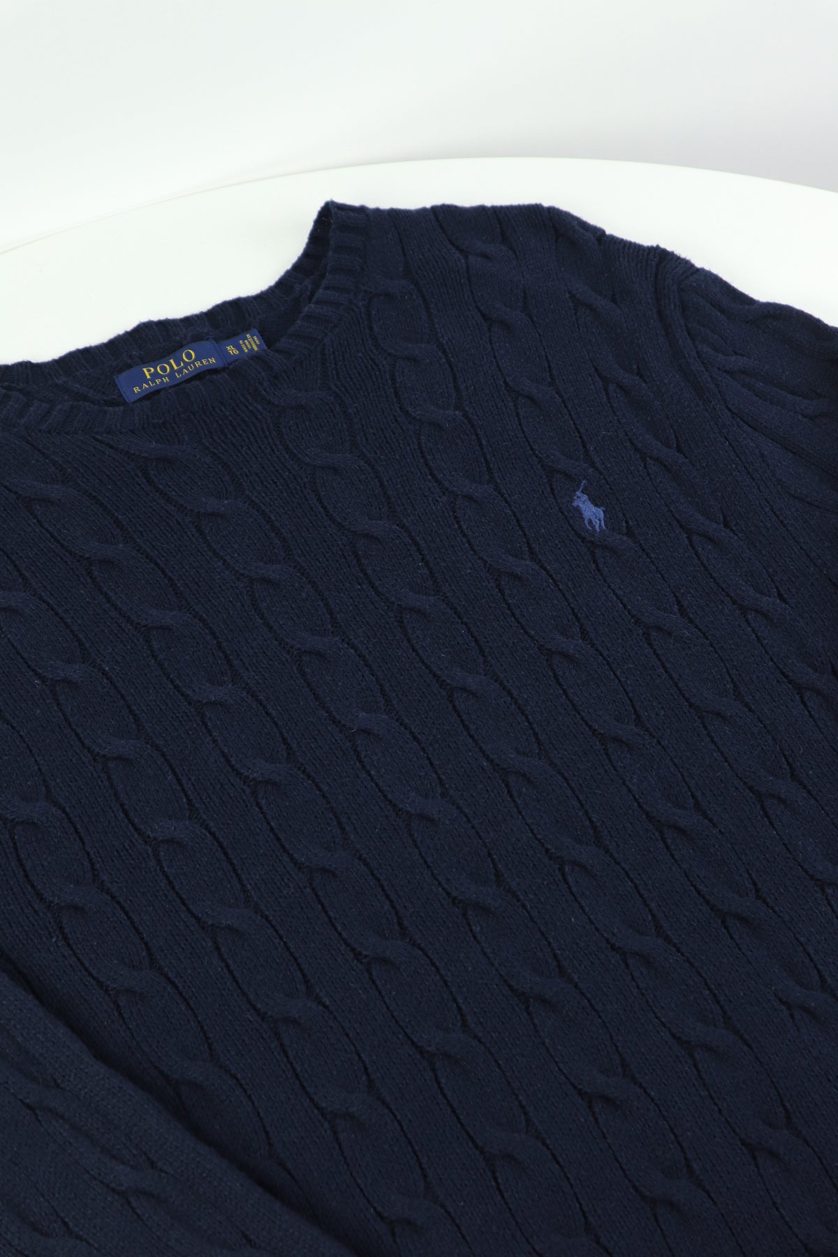 Ralph Lauren kabeltrui met ronde hals - XL