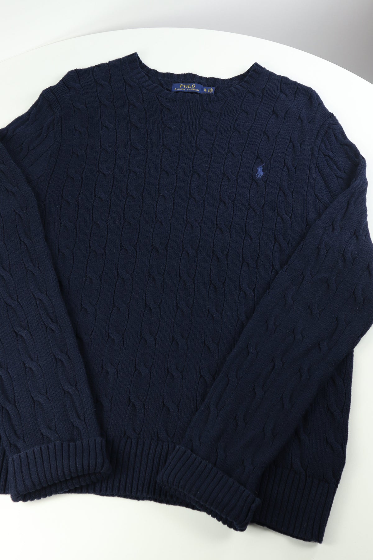 Ralph Lauren kabeltrui met ronde hals - XL