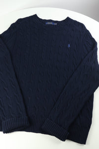 Ralph Lauren kabeltrui met ronde hals - XL