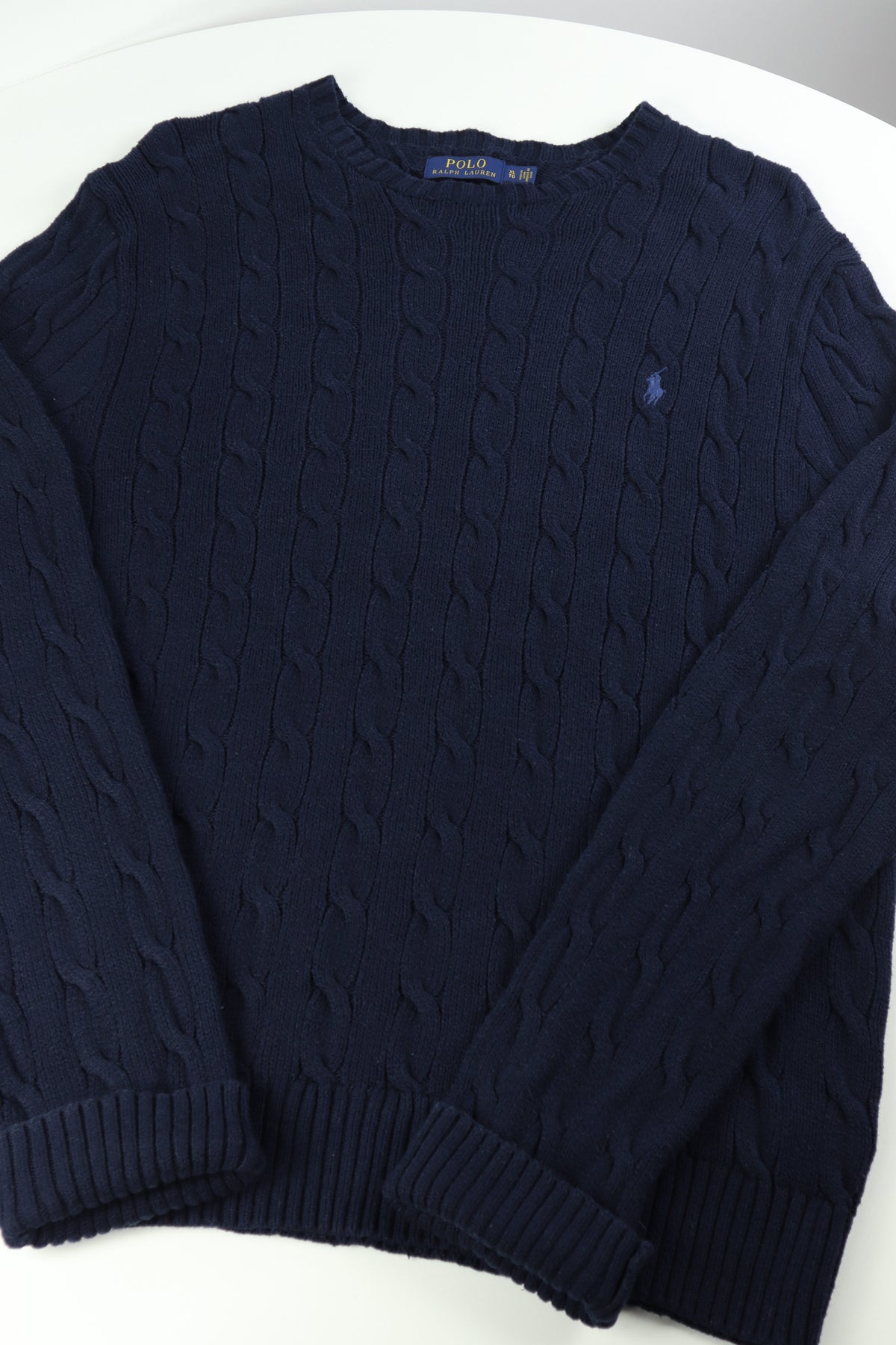Ralph Lauren kabeltrui met ronde hals - XL
