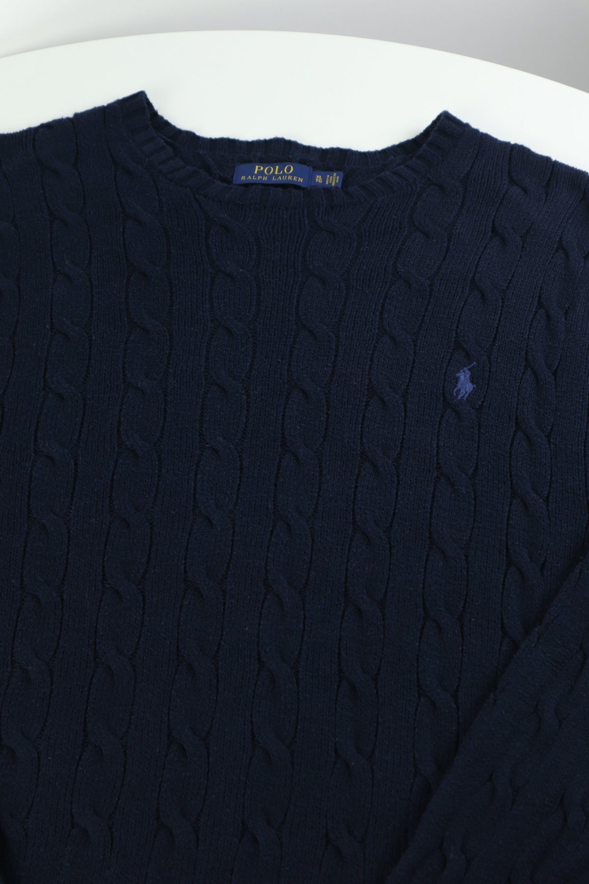 Ralph Lauren kabeltrui met ronde hals - XL