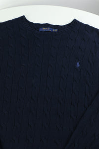 Ralph Lauren kabeltrui met ronde hals - XL