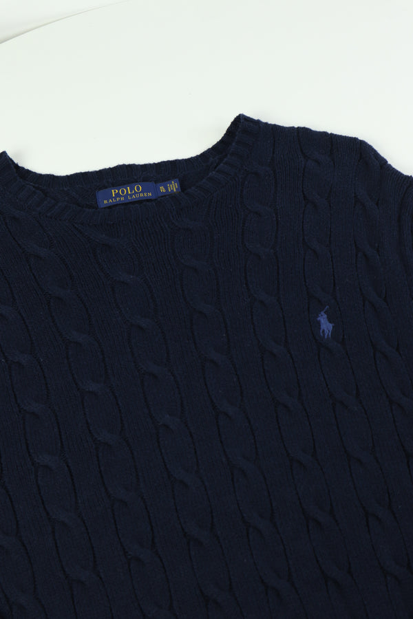 Ralph Lauren kabeltrui met ronde hals - XL