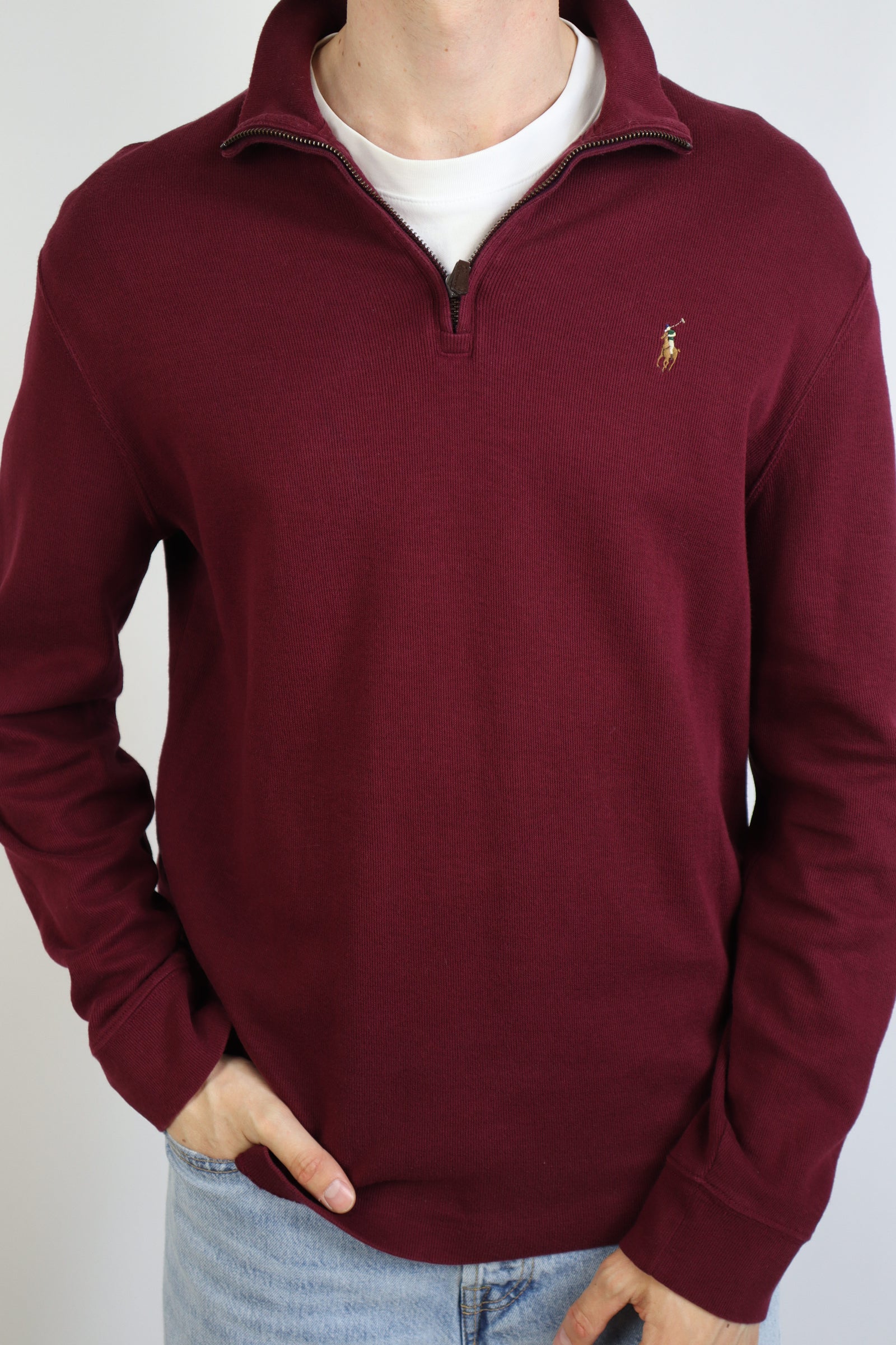 Ralph Lauren trui met kwart rits - M