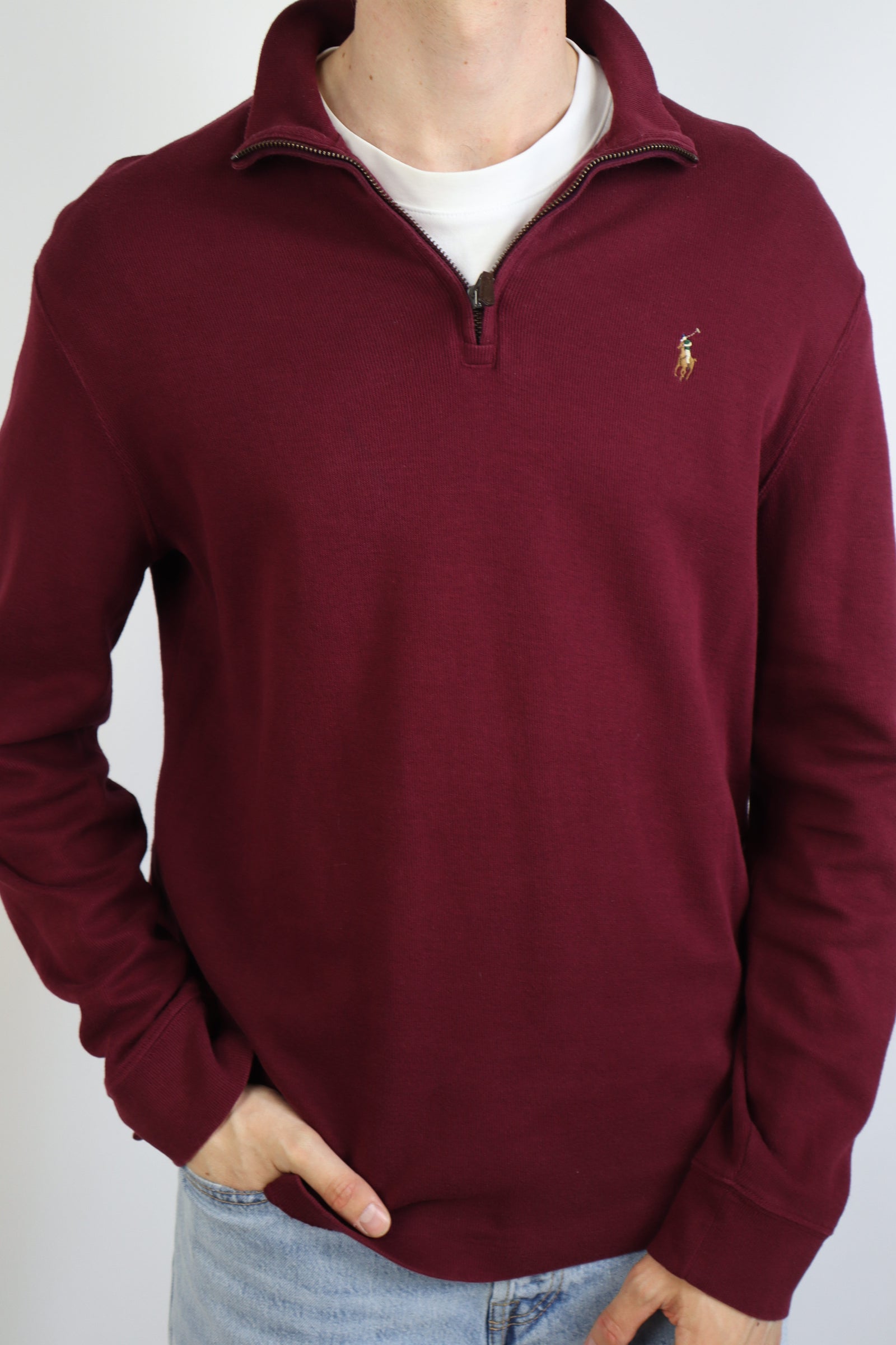 Ralph Lauren trui met kwart rits - M