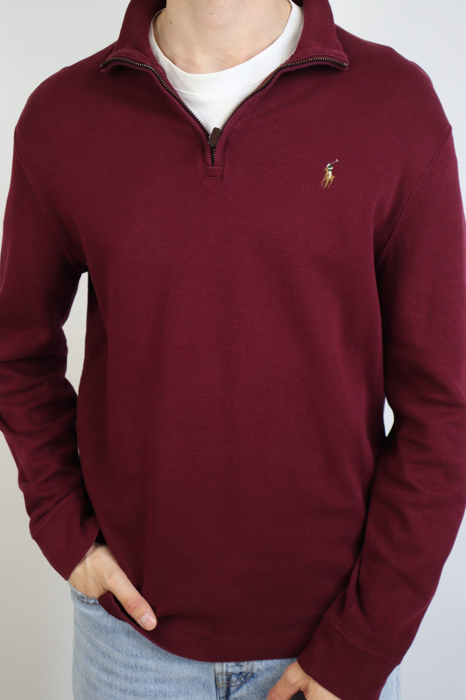 Ralph Lauren trui met kwart rits - M