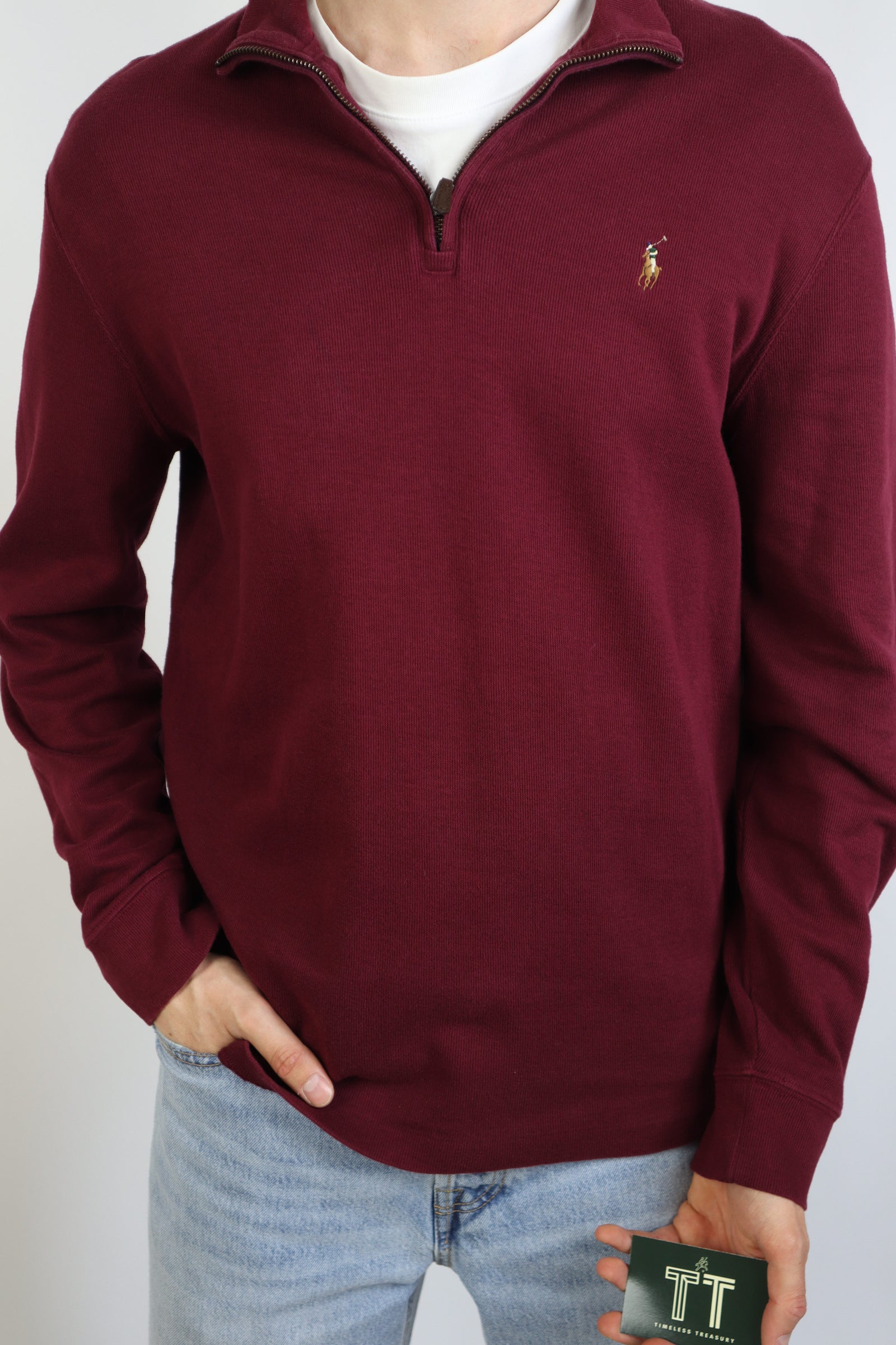 Ralph Lauren trui met kwart rits - M