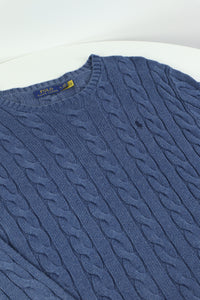 Ralph Lauren kabeltrui met ronde hals - M