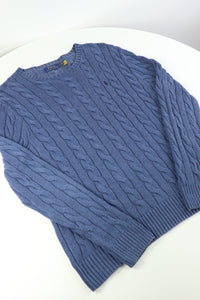 Ralph Lauren kabeltrui met ronde hals - M