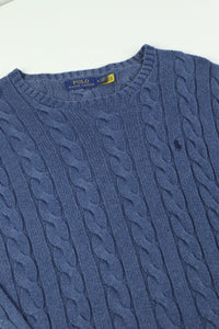 Ralph Lauren kabeltrui met ronde hals - M