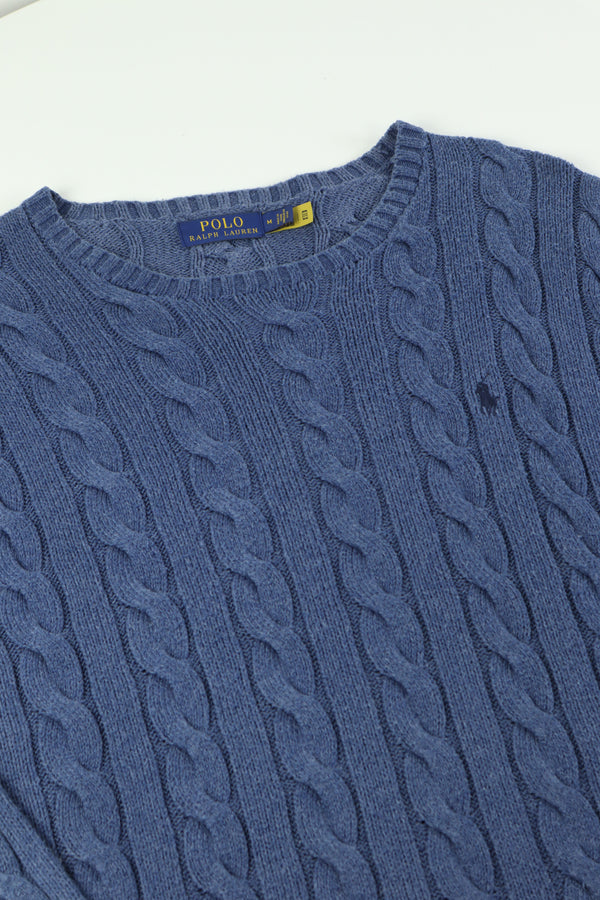 Ralph Lauren kabeltrui met ronde hals - M