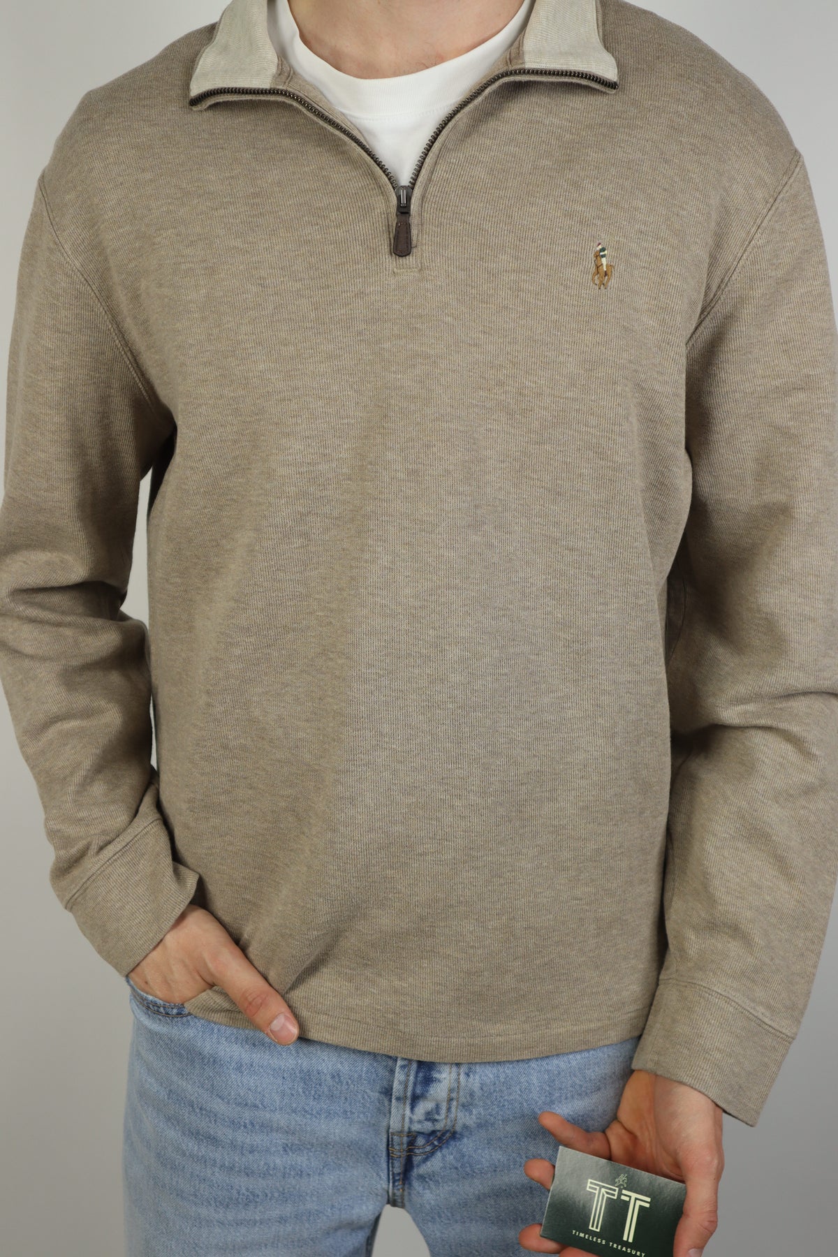 Ralph Lauren trui met kwart rits - M