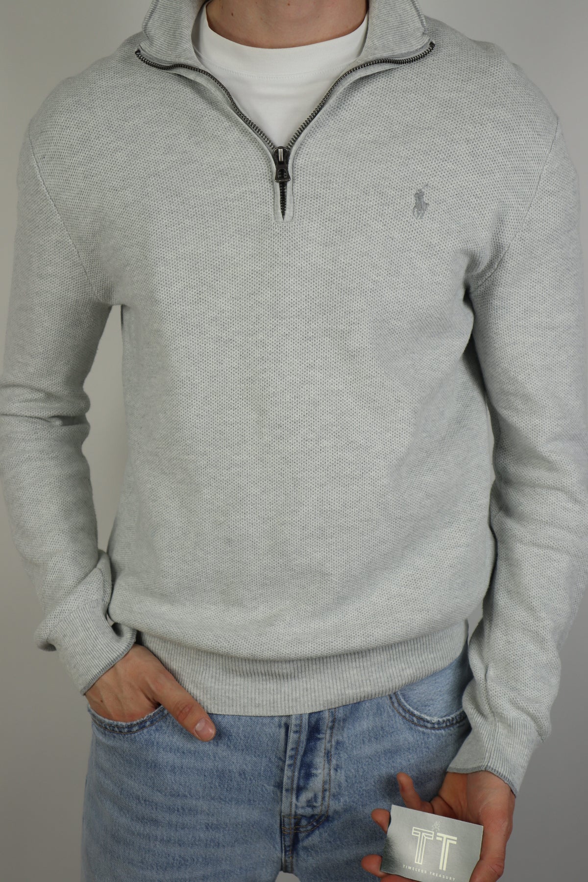 Ralph Lauren trui met kwart rits - M