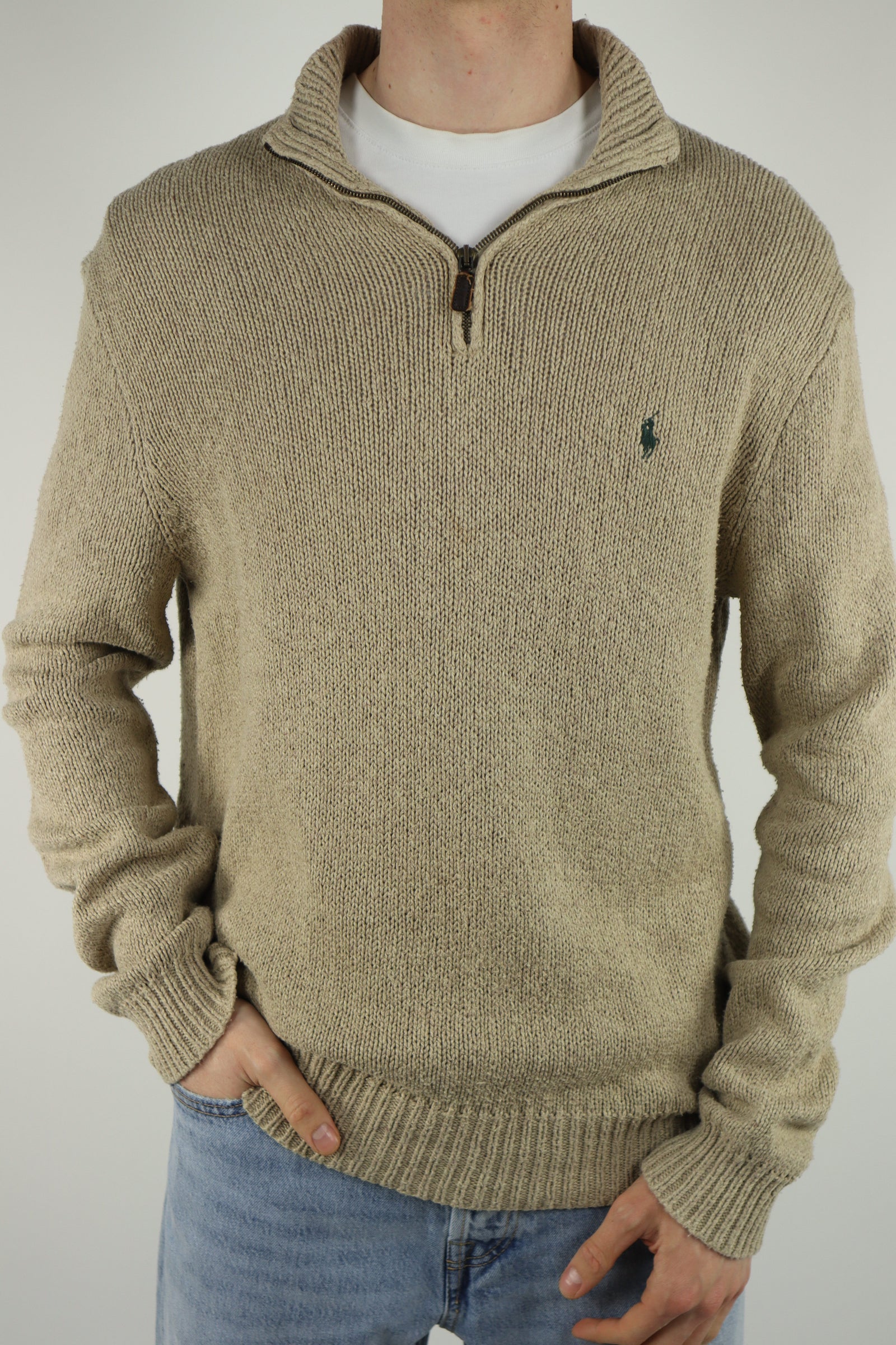 Ralph Lauren linnen quarter zip - L