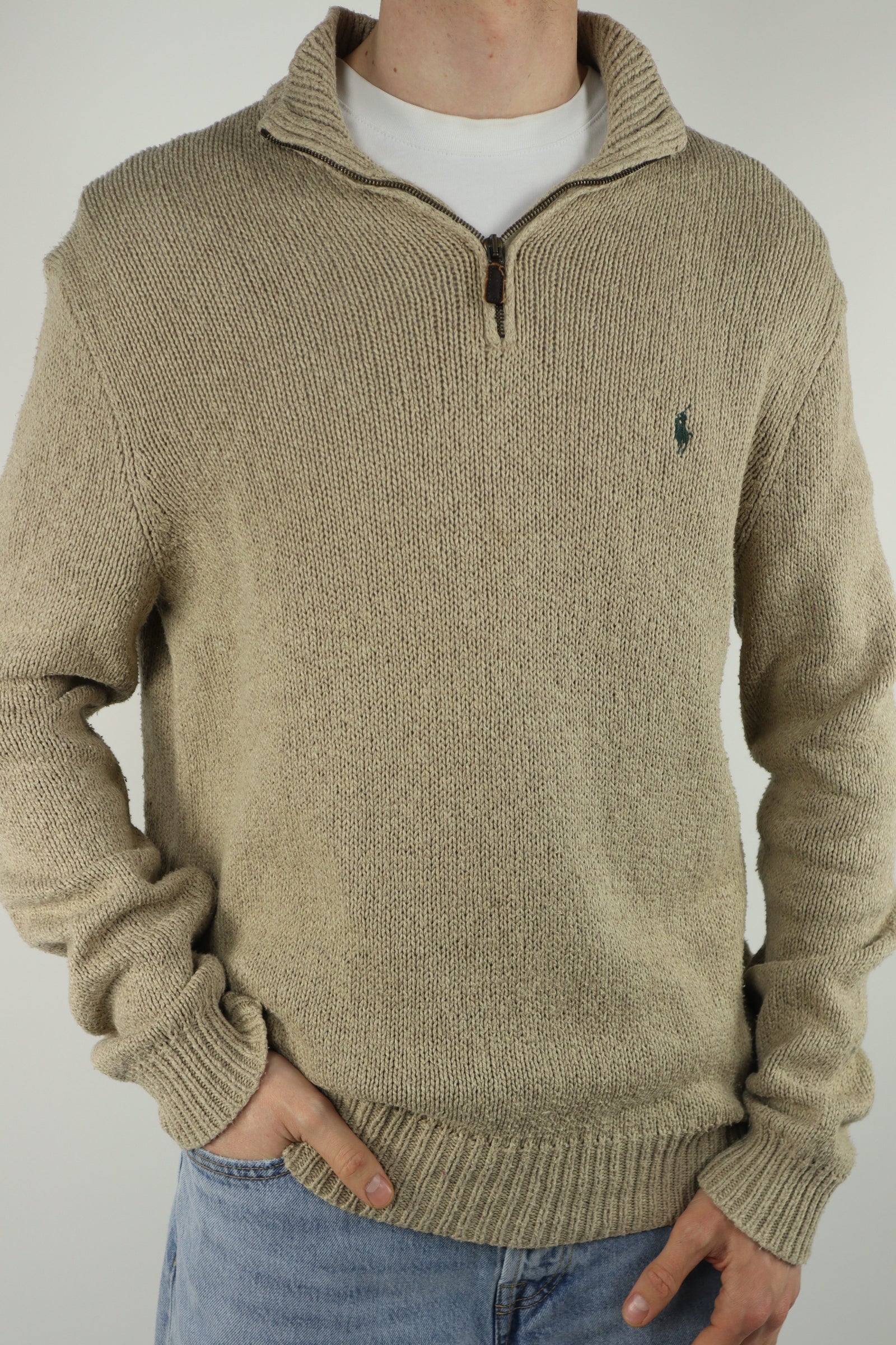 Ralph Lauren linnen quarter zip - L