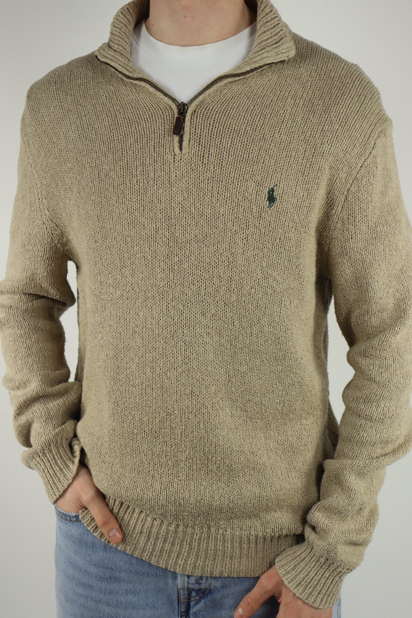 Ralph Lauren linnen quarter zip - L