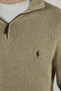 Ralph Lauren trui met kwart rits linnen - L