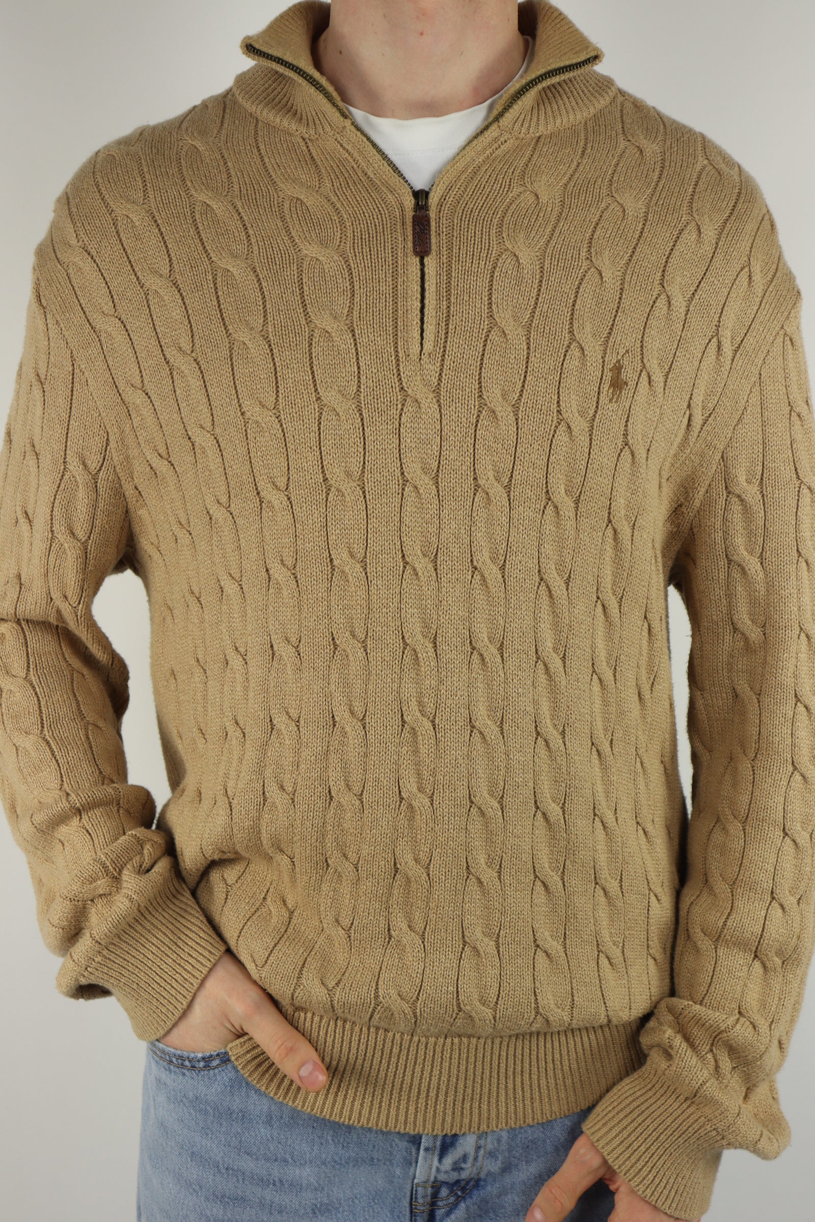 Ralph Lauren kabel quarter zip - L