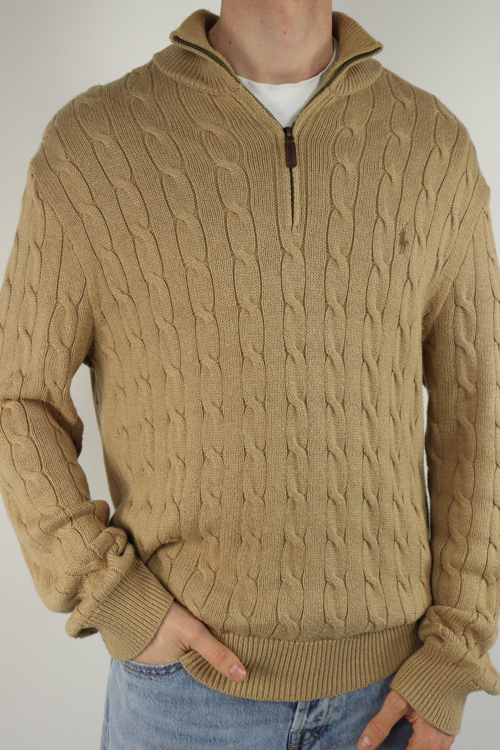 Ralph Lauren kabel quarter zip - L