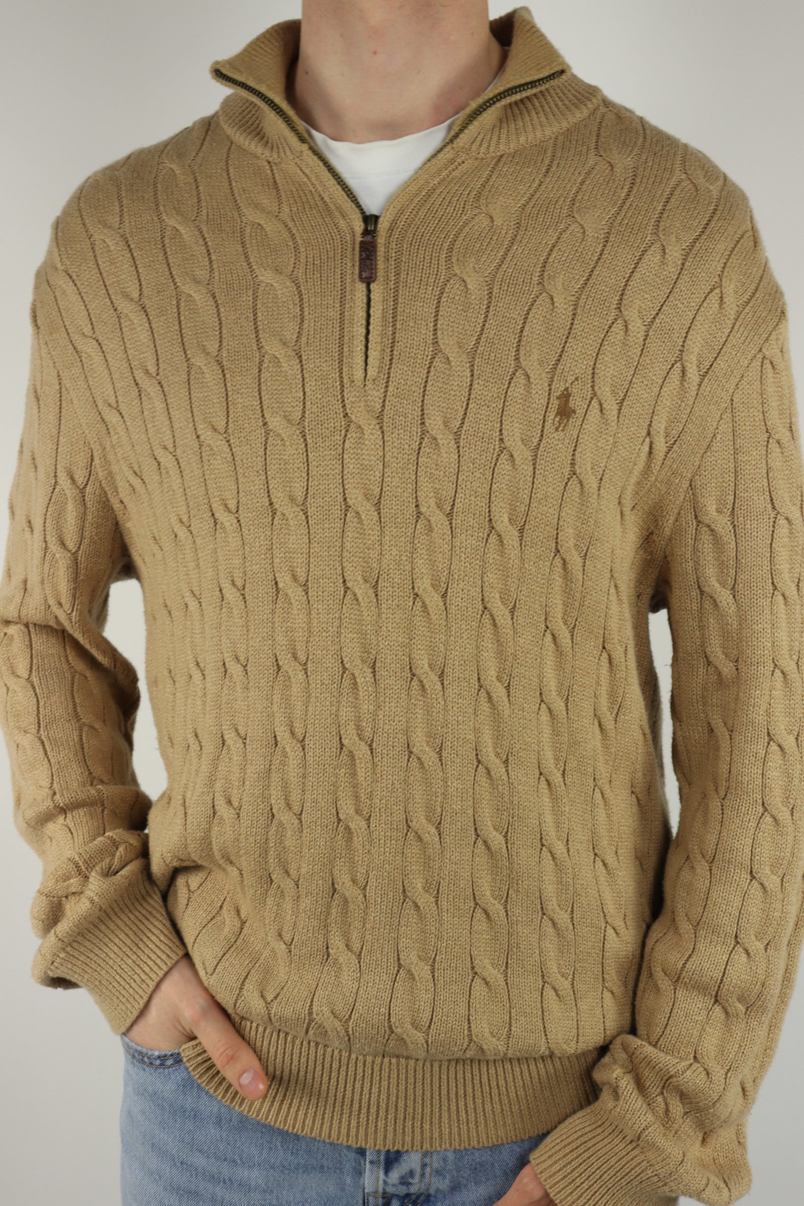 Ralph Lauren kabel quarter zip - L