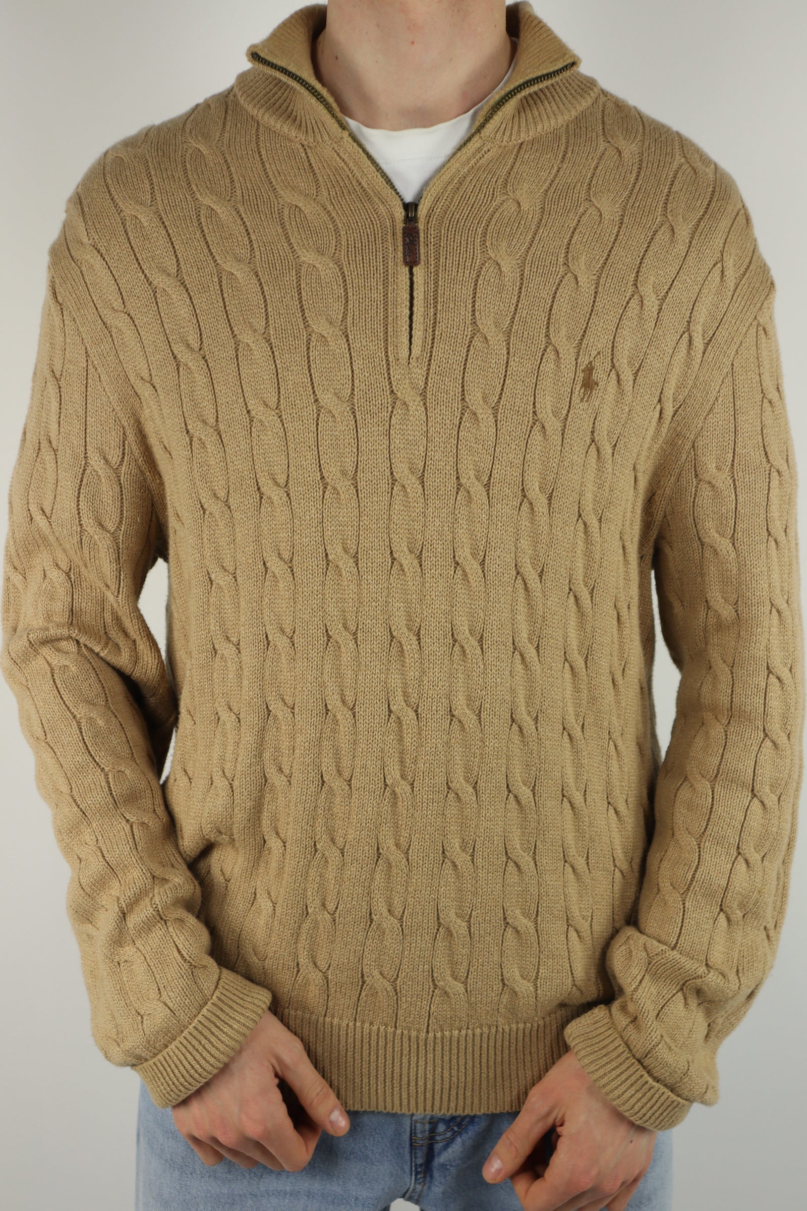 Ralph Lauren kabel quarter zip - L