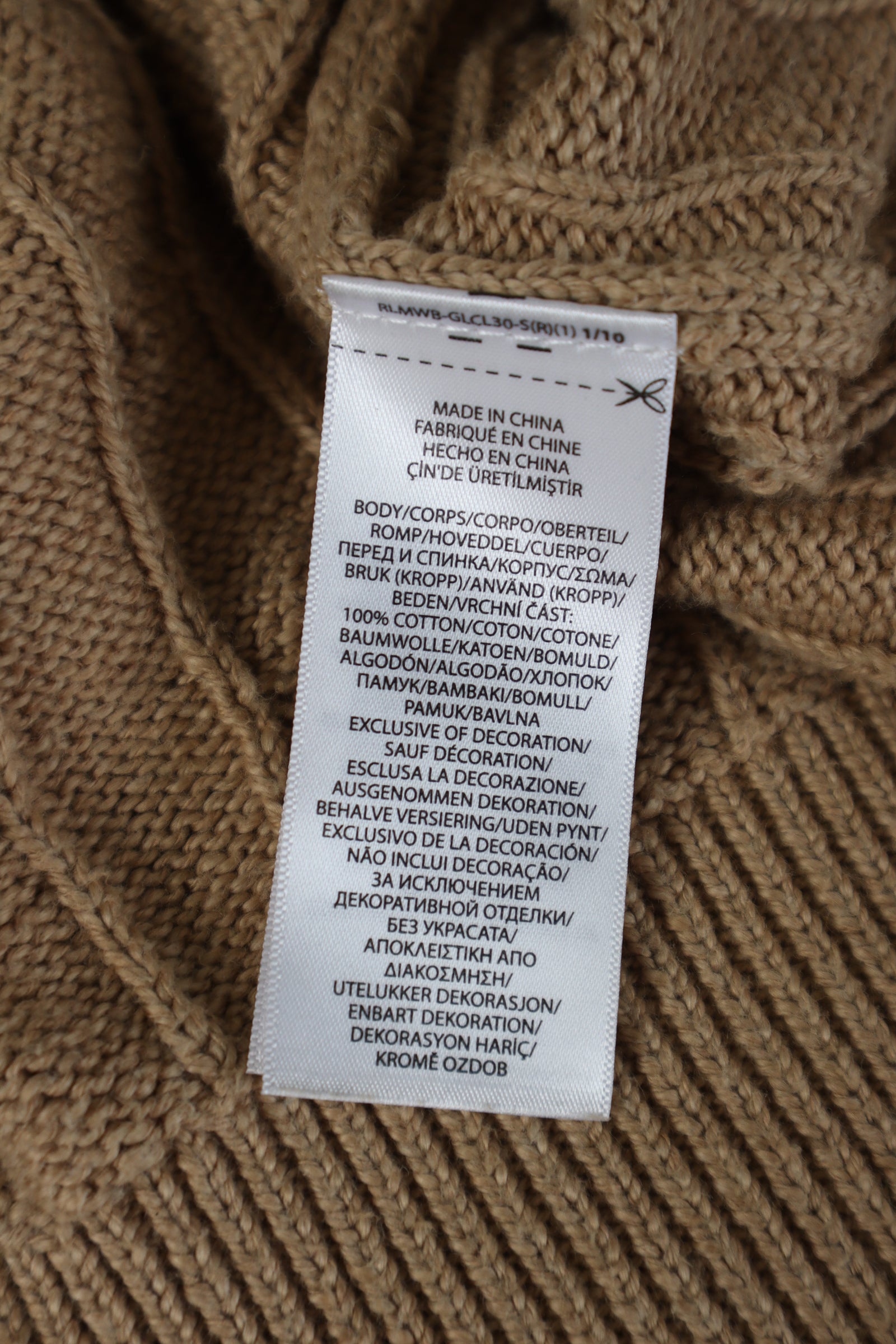 Ralph Lauren kabel quarter zip - L