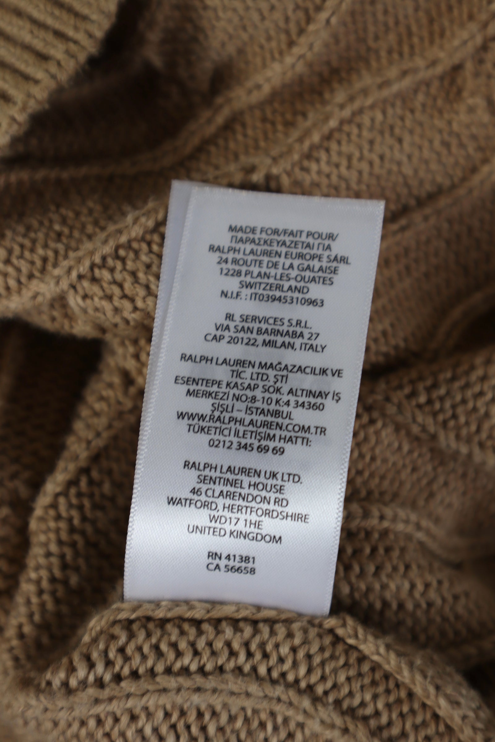 Ralph Lauren kabel quarter zip - L