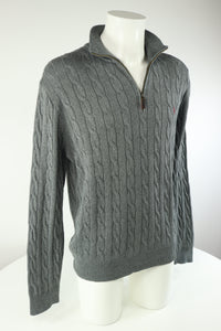 Ralph Lauren kabeltrui met kwart rits - L