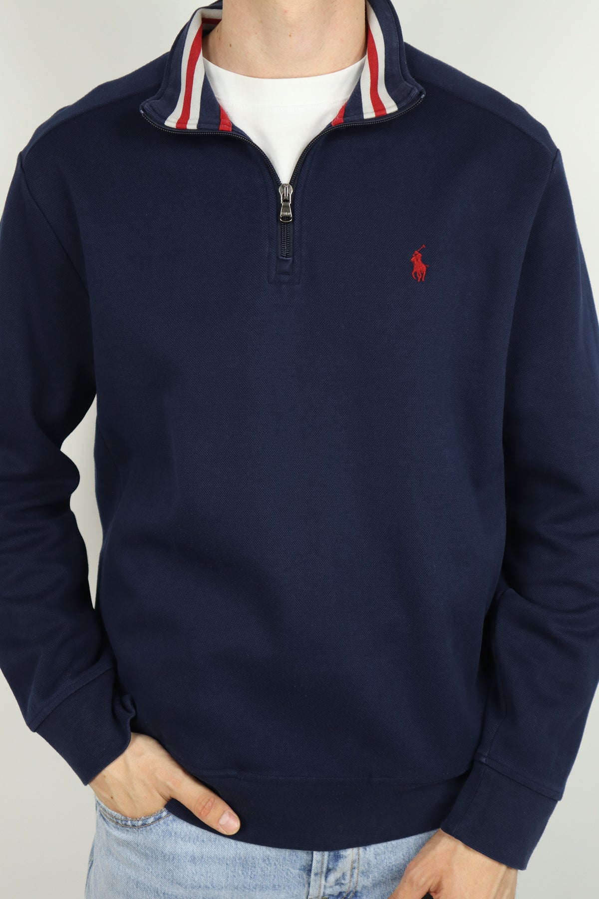 Ralph Lauren trui met kwart rits - L