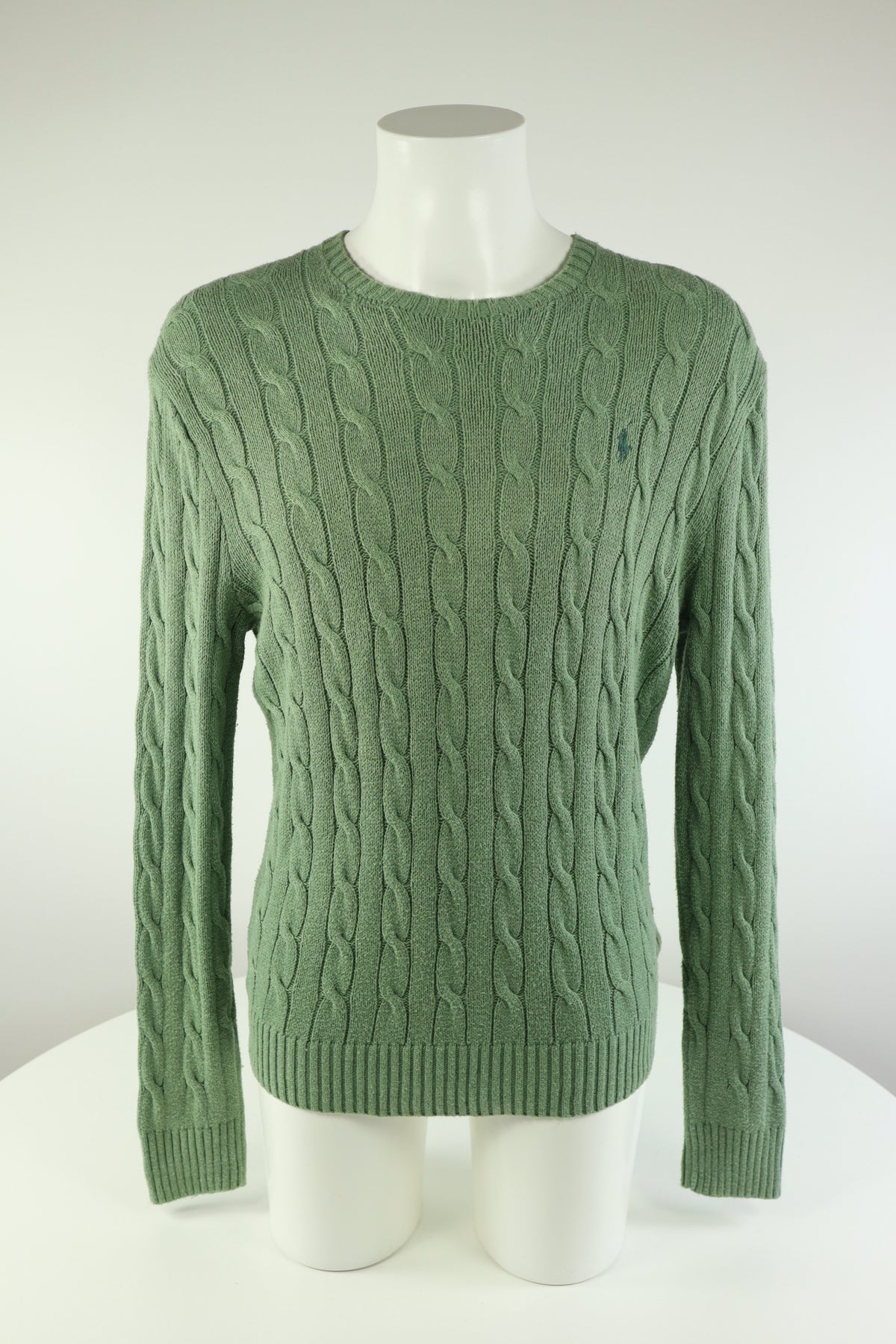 Ralph Lauren kabeltrui met ronde hals - M