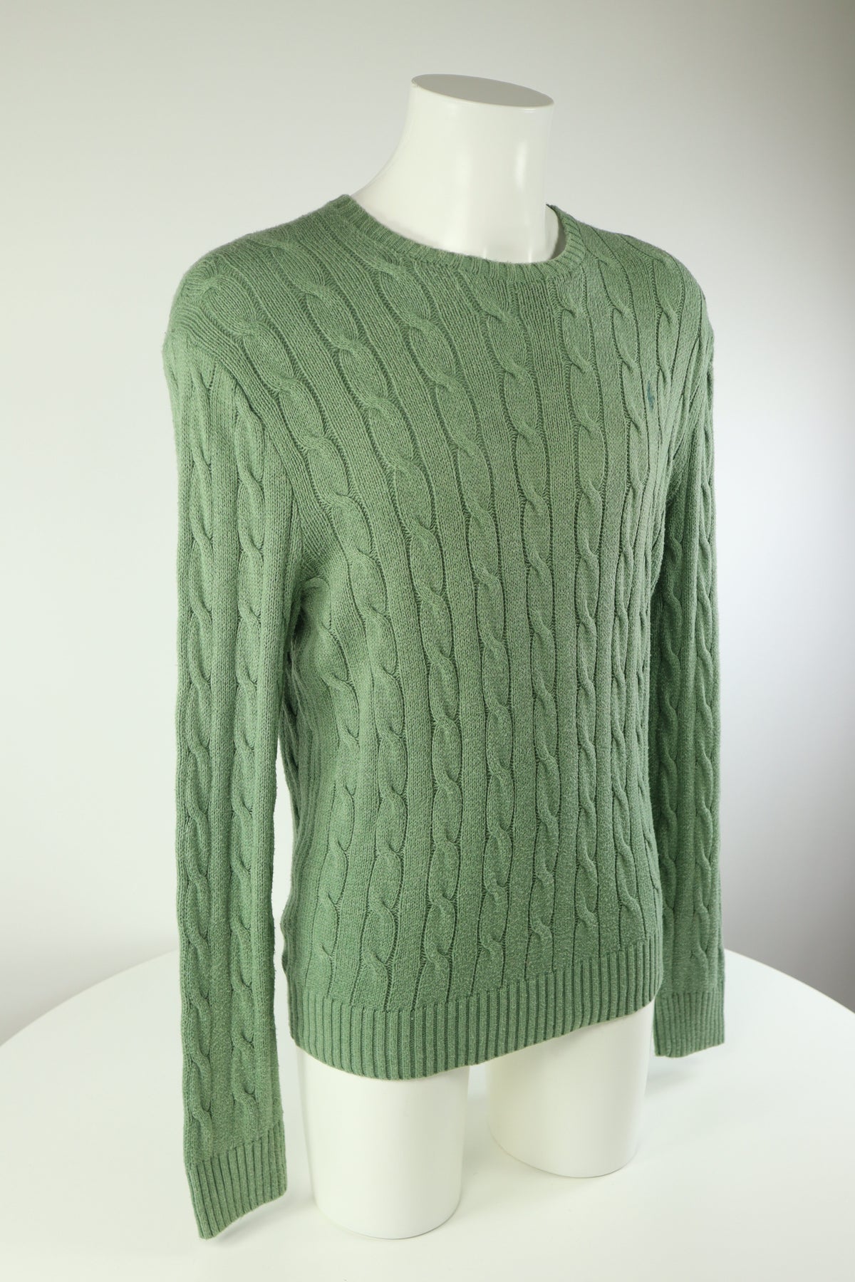 Ralph Lauren kabeltrui met ronde hals - M