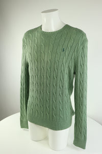 Ralph Lauren kabeltrui met ronde hals - M