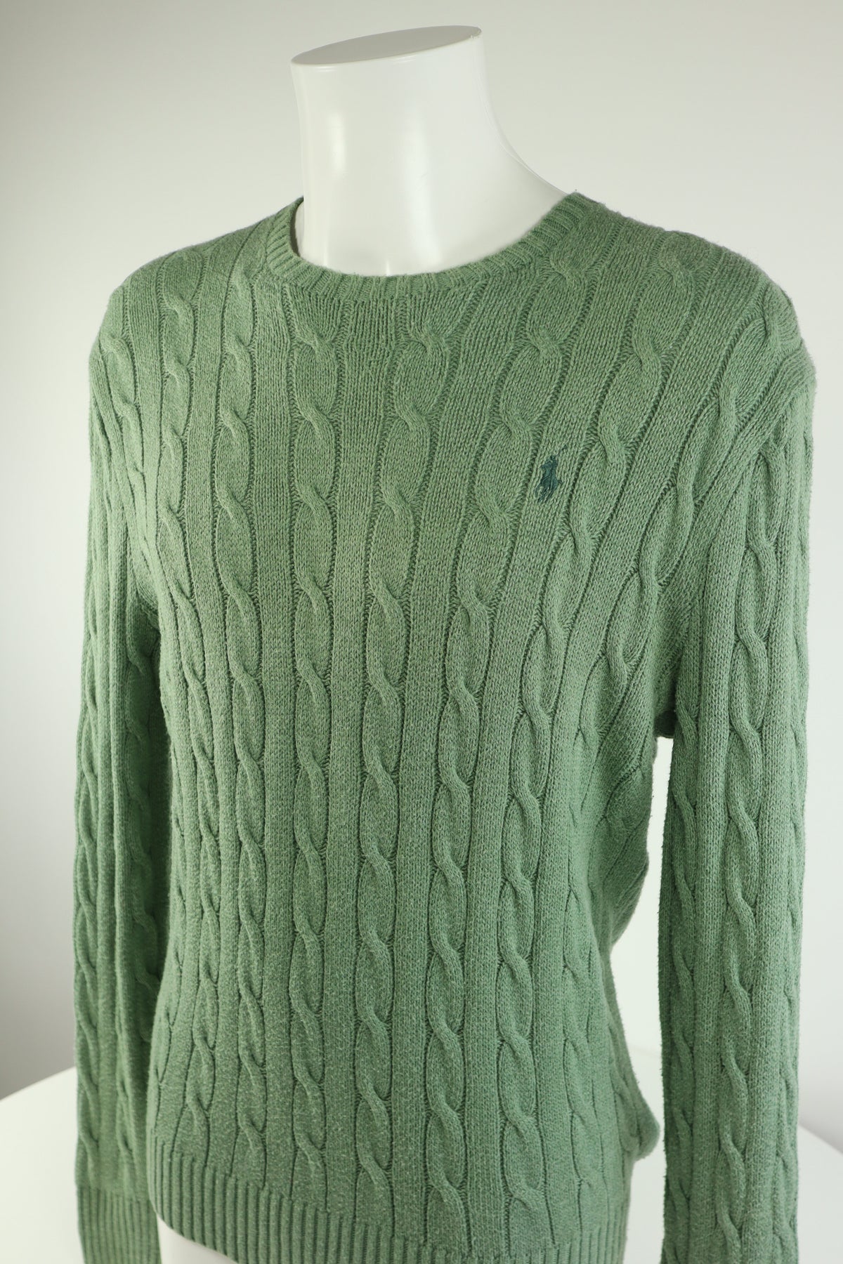 Ralph Lauren kabeltrui met ronde hals - M