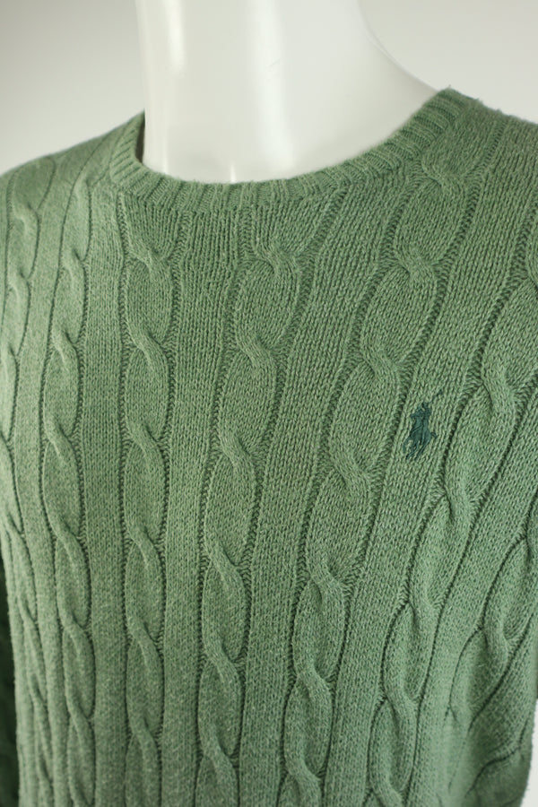 Ralph Lauren kabeltrui met ronde hals - M