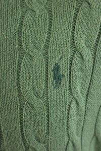 Ralph Lauren kabeltrui met ronde hals - M