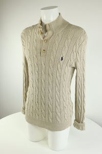 Ralph Lauren kabeltrui met knoopjes - S/M