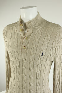 Ralph Lauren kabeltrui met knoopjes - S/M