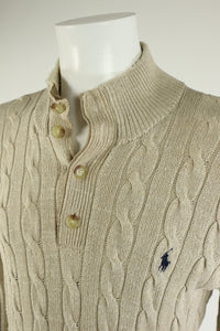 Ralph Lauren kabeltrui met knoopjes - S/M