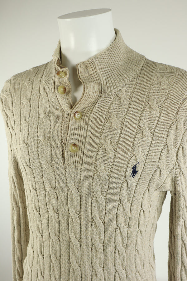 Ralph Lauren kabeltrui met knoopjes - S/M