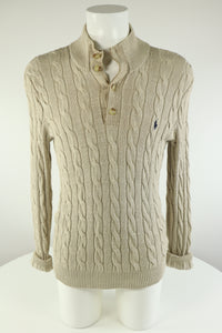 Ralph Lauren kabeltrui met knoopjes - S/M