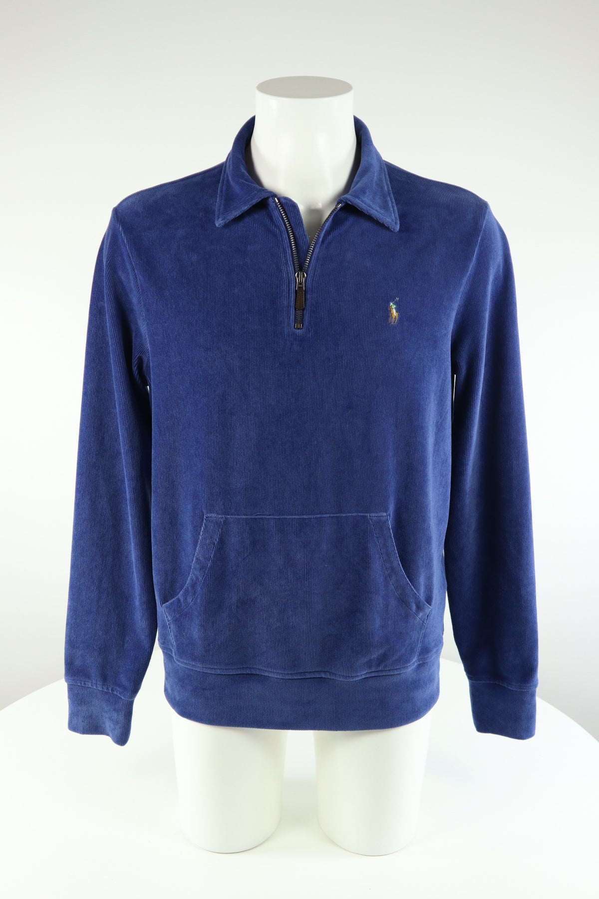 Ralph Lauren corduroy/velours trui met kwart rits - M