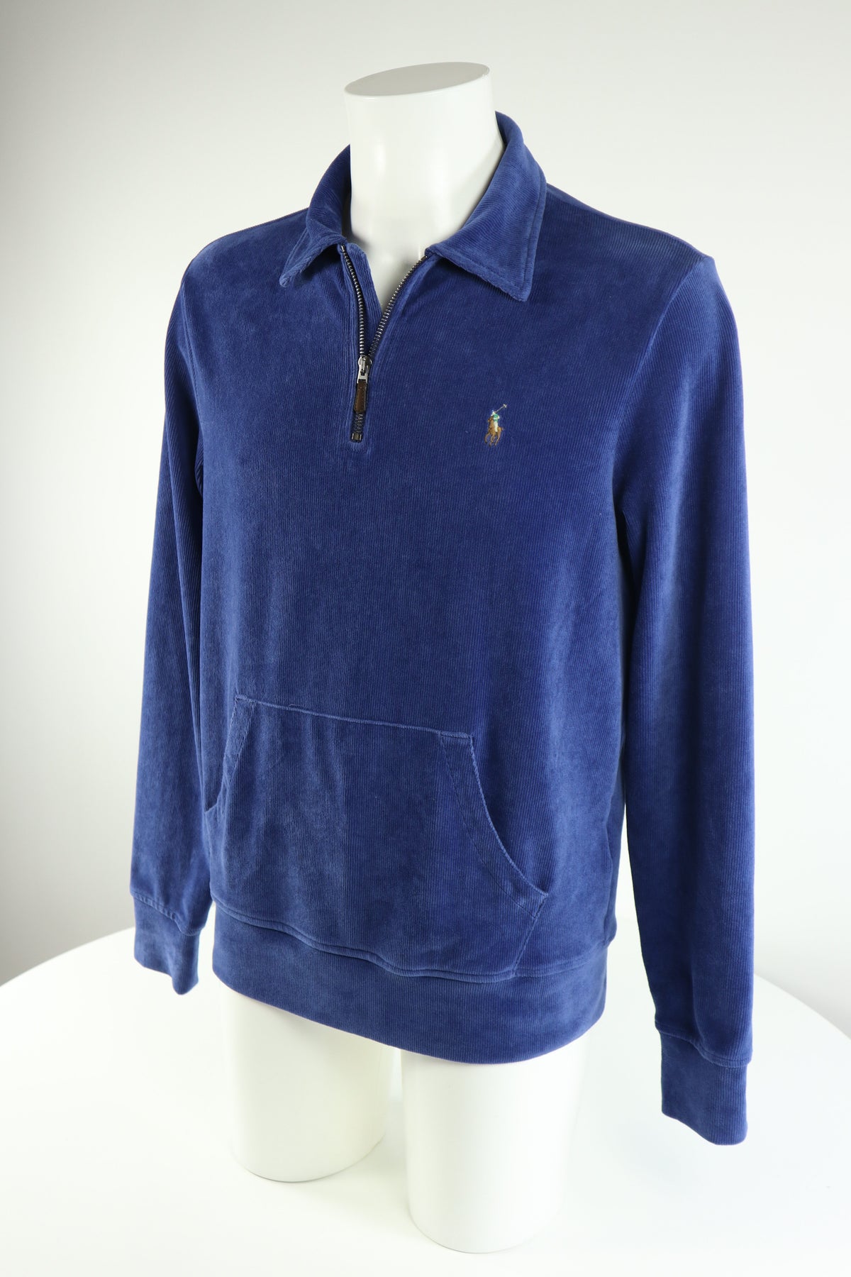 Ralph Lauren corduroy/velours trui met kwart rits - M