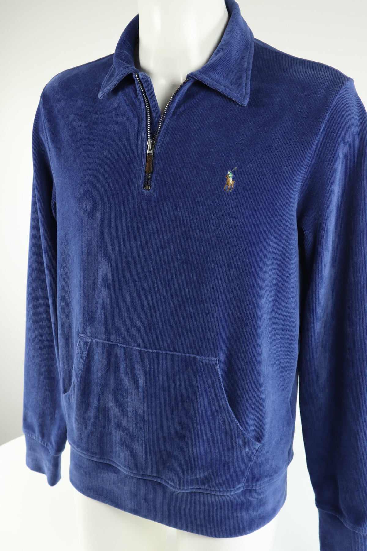 Ralph Lauren corduroy/velours trui met kwart rits - M