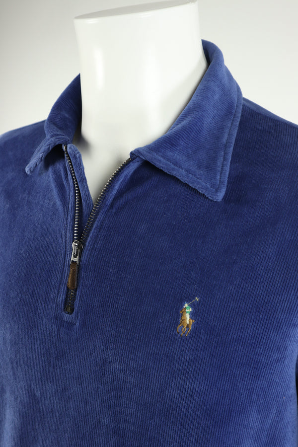 Ralph Lauren corduroy/velours trui met kwart rits - M
