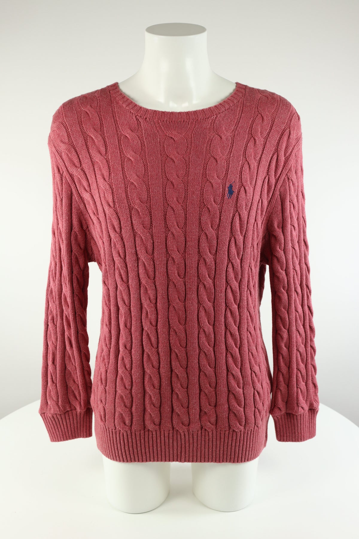 Ralph Lauren kabeltrui met ronde hals - L