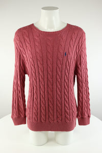 Ralph Lauren kabeltrui met ronde hals - L