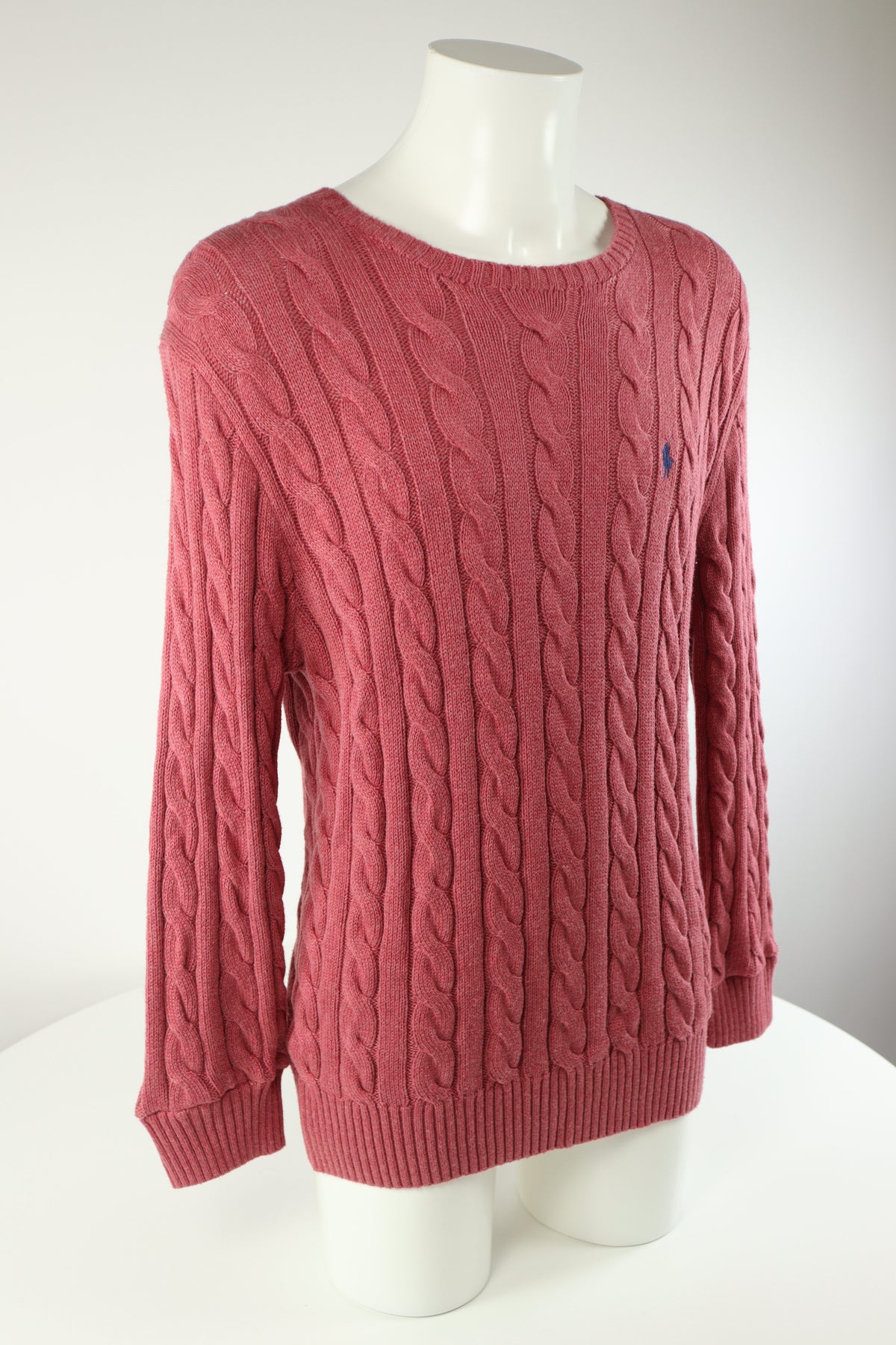 Ralph Lauren kabeltrui met ronde hals - L