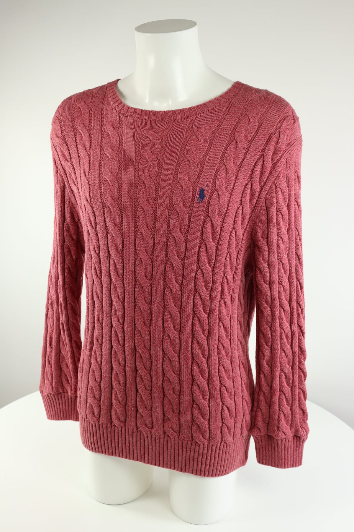 Ralph Lauren kabeltrui met ronde hals - L