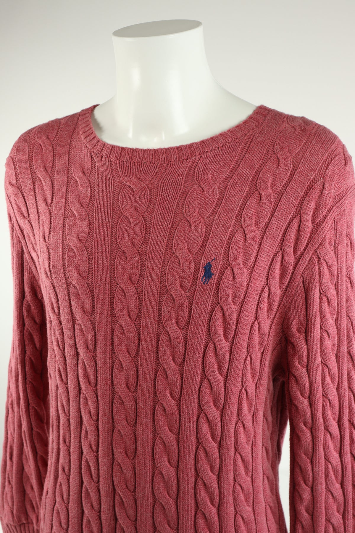 Ralph Lauren kabeltrui met ronde hals - L